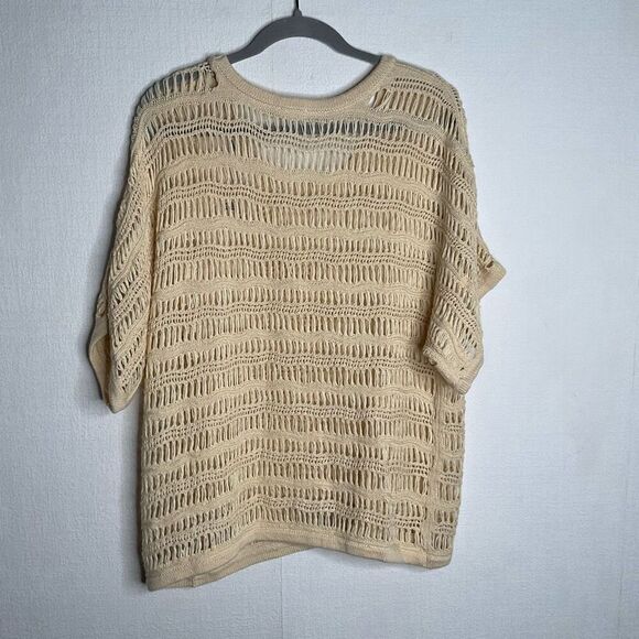Zyia Active Sweater Womens 3XL Hilton Head Ivory Knit Fish Net Top Cover Up - Picture 10 of 11